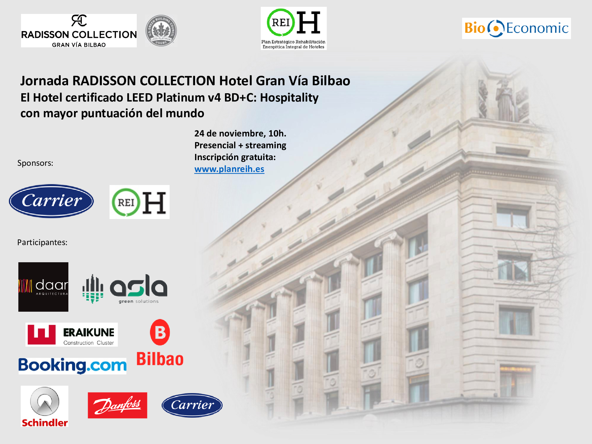 Jornada “Confort, Salud y Sostenibilidad en el Sector Hotelero” Caso RADISSON COLLECTION Hotel Gran Vía Bilbao